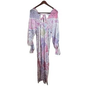 Hemant & Nandita Asher Kaftan Maxi Dress in Lilac Size Medium Bohemian